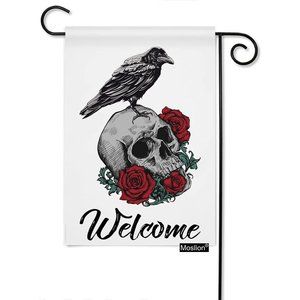 12.5 x 18 Inch Skull Welcome Garden Flag-01